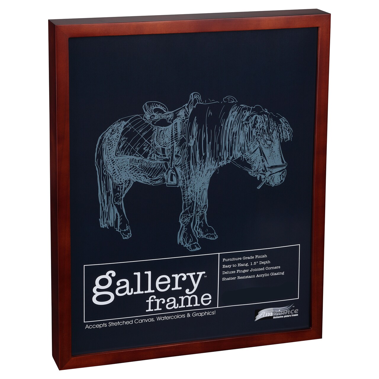 Ambiance Gallery Wood 1.5" Deep Picture Frames - 16x20" Walnut Wood Frame, Shatter-Resistant Acrylic Glazing & MDF Backing, Horizontal or Vertical Wall Display